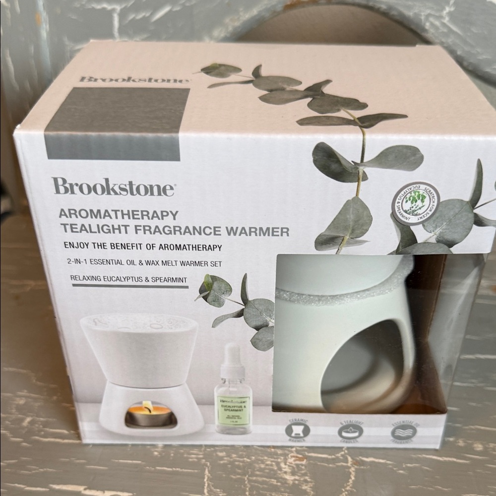 Brookstone White Aromatherapy Tealight Fragrance Warmer